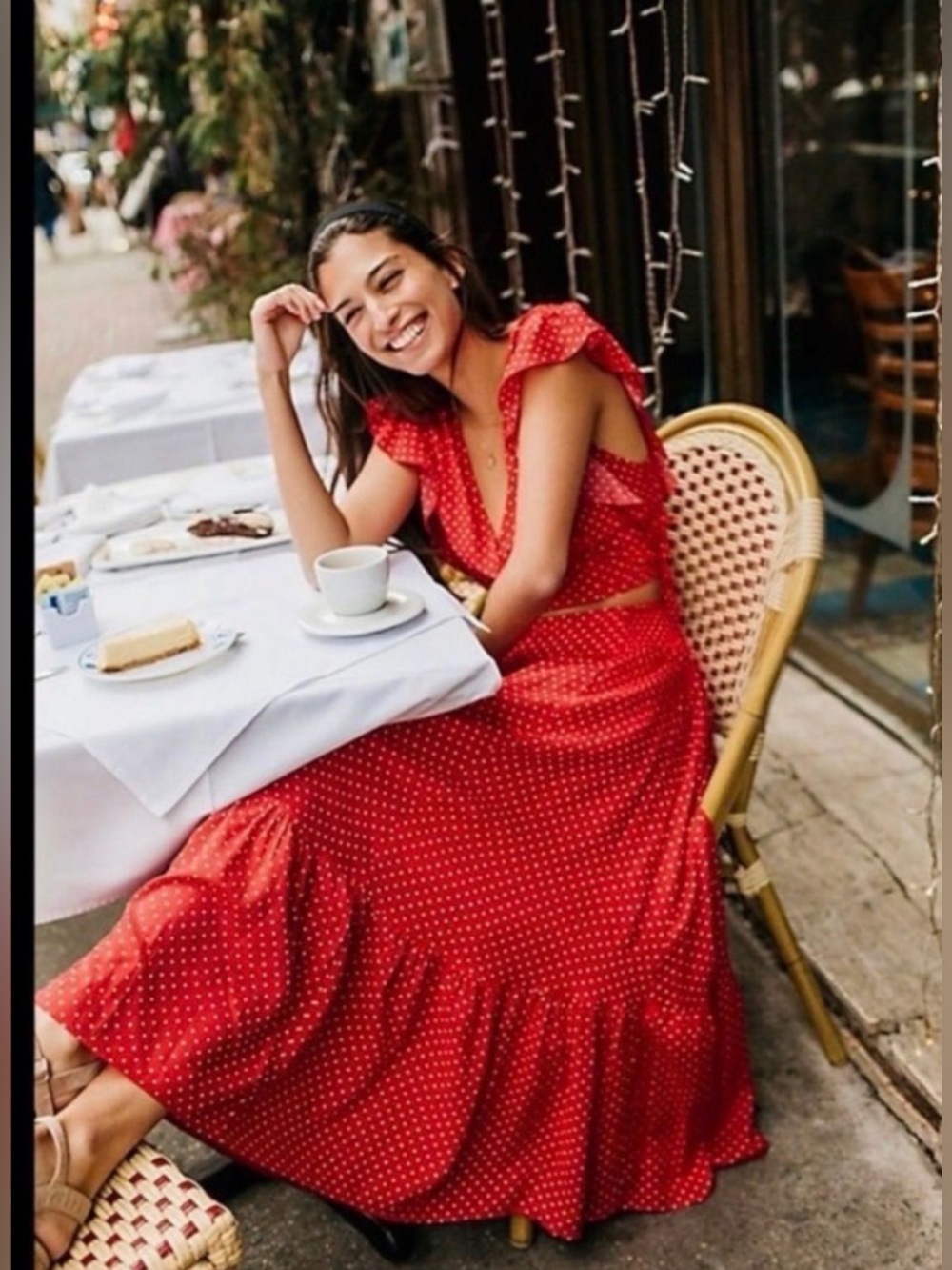 Free People Red Polka Dot Maxi Skirt/Shirt SET - Women - Picture 3 of 6